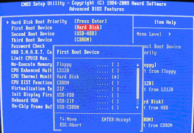 Hard Disk Boot Priority