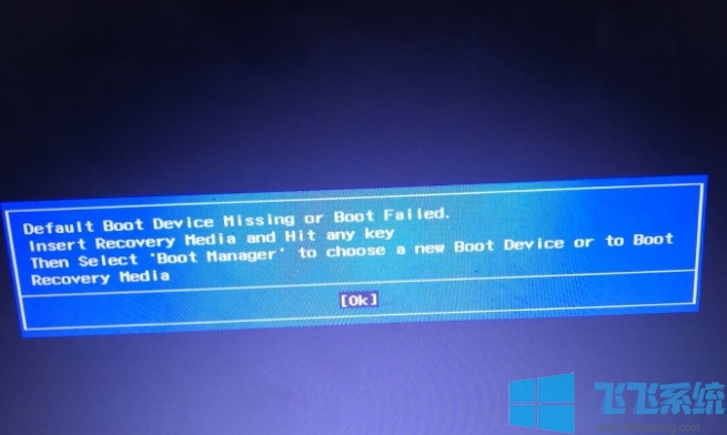 װWin10Defalut Boot Device Missing or Boot Failed