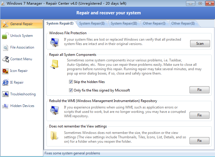 Windows 7ϵͳһ޸(Repair Center) v5.0 ɫƽ